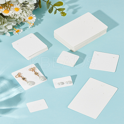 150Pcs 3 Styles Rectangle Paper Jewelry Display Cards Set for Earrings Necklaces CDIS-LP0001-20-1