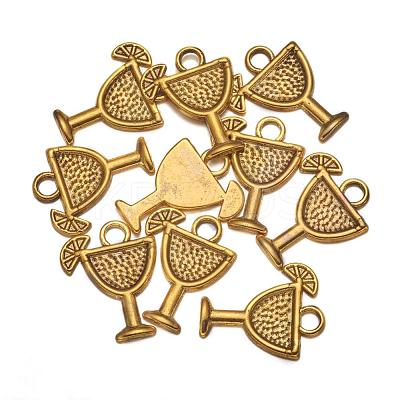 Tibetan Style Tropical drink Alloy Pendants TIBEB-A14275-AG-LF-1