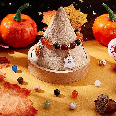 DIY Halloween Gemstone Bracelet Necklace Making Kit DIY-OC0008-56-1