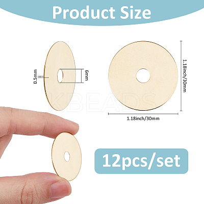 12Pcs Brass Flat Washers KK-FH0008-14-1