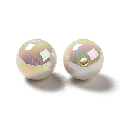 UV Plating Opaque Rainbow Iridescent Acrylic Beads MACR-D063-01A-05-1