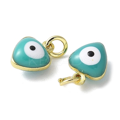 Brass Enamel Charms KK-S518-03C-G-1