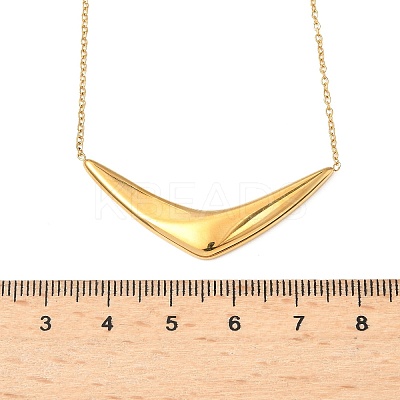 304 Stainless Steel V Shaped Pendant Necklaces for Women NJEW-Z086-01G-1