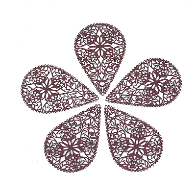 430 Stainless Steel Filigree Pendants X-STAS-S108-15C-1