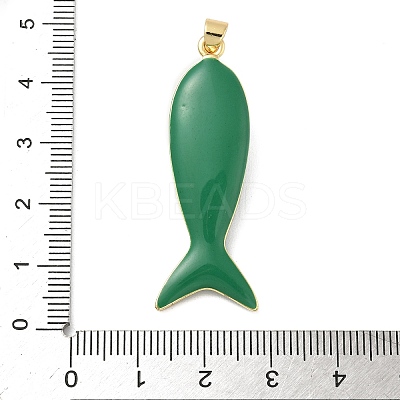 Fish Brass Micro Pave Cubic Zirconia Pendants KK-K408-49G-06-1