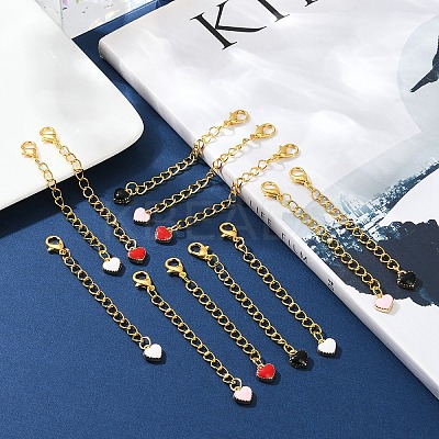 20Pcs 4 Colors Alloy Enamel Pendant Decoration HJEW-YW00070-1