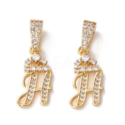 Eco-Friendly Brass Micro Pave Cubic Zirconia Pendants KK-K265-01G-H-1