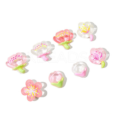 Translucent Resin Cabochons RESI-F045-01-1