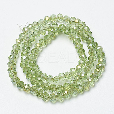 Electroplate Transparent Glass Beads Strands EGLA-A034-T4mm-H02-1