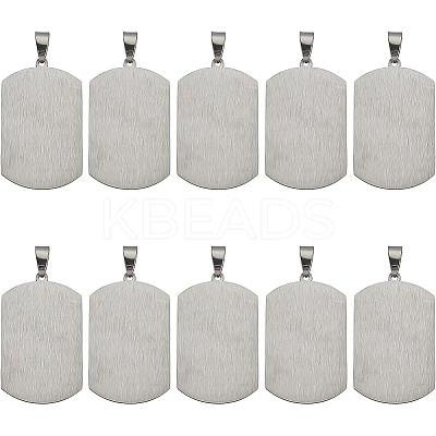 304 Stainless Steel Rectangle Big Pendants STAS-BC0001-05P-1