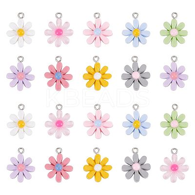 54Pcs 9 Styles Opaque & Transparent Resin Pendants RESI-AR0001-38-1