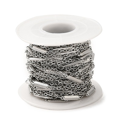 Tarnish Resistant 304 Stainless Steel Rectangle Link Chains STAS-B041-09P-1