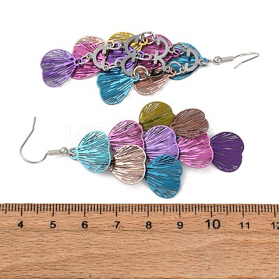 430 Stainless Steel Heart Dangle Earrings EJEW-A137-09P-02-1
