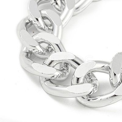 Chunky Aluminum Curb Chain Necklaces for Women LS-NJEW-K261-01C-P-1