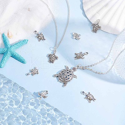 56pcs 7 style Tibetan Style Alloy Turtle/Tortoise Links Connectors & Pendants TIBEP-SC0001-99-1