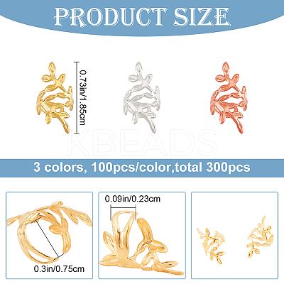 300Pcs 3 Colors Iron Dreadlocks Braiding Beads FIND-CP0001-51-1
