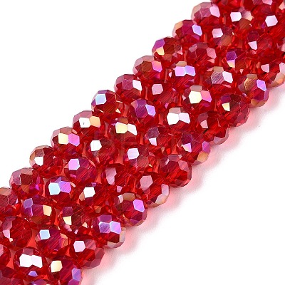 Electroplate Glass Beads Strands EGLA-A044-T6mm-B01-1