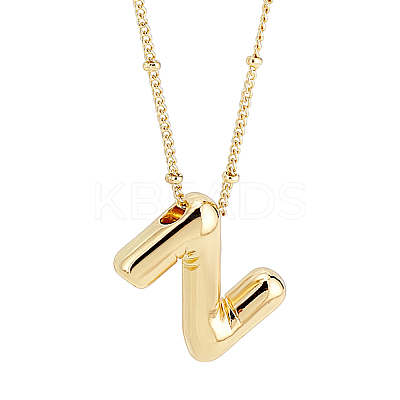 1pc Brass Chain with Alloy Letter Pendants Necklaces NJEW-LP0001-41Z-G-1