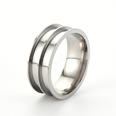 Tarnish Resistant 201 Stainless Steel Ring Core Blank for Inlay Jewelry Making RJEW-ZX002-05-8-1