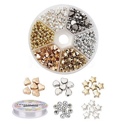 DIY Heart & Star Beads Bracelet Making Kit DIY-YW0004-30-1