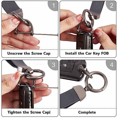 Genuine Leather Car Key Keychain JX273D-1