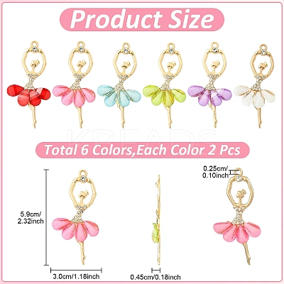 DIY Ballet Girl Alloy Pendant Earring/Necklace Making Kits DIY-YW0012-23-1