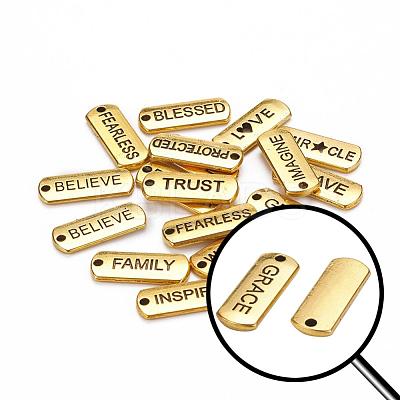 18Pcs 18 Style Tibetan Style Alloy Rectangle Pendants TIBEP-YW0001-34AG-1
