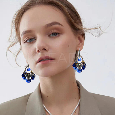 4 Pairs 4 Colors Natural Shell Boho Chandelier Earrings EJEW-FI0002-07-1