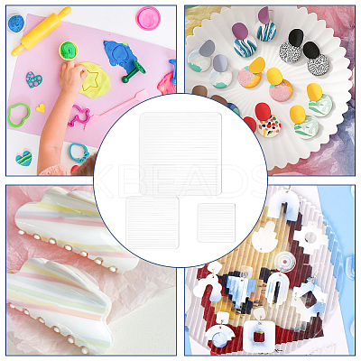 3Pcs 3 Size Square Shape Polymer Clay Earring Charms Guide TOOL-WH0134-81-1
