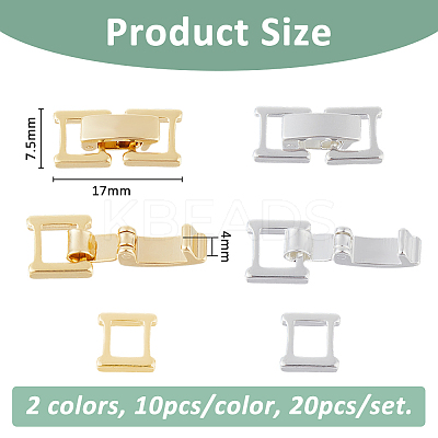20Pcs 2 Colors Eco-Friendly Brass Watch Band Clasps KK-FH0007-66-1