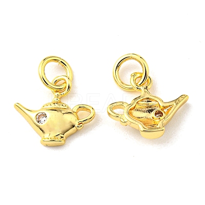 Rack Plating Brass Micro Pave Cubic Zirconia Charms KK-D036-06G-1