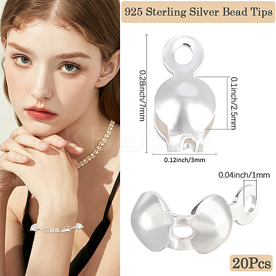 20Pcs 925 Sterling Silver Bead Tips STER-BBC0007-71-1