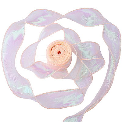 5 Rolls Flat Rainbow Color Organza Ribbon OCOR-CY0003-29B-1