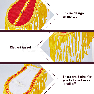 1 Pair Cloth Tassel Epaulettes Costume Accessories DIY-FH0009-75B-1