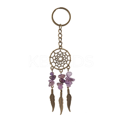 9Pcs Natral Gemstone Keychain KEYC-JKC01235-1