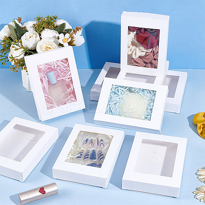 Rectangle Paper Biscuit Boxes with Clear Window CON-WH0107-02C-02-1