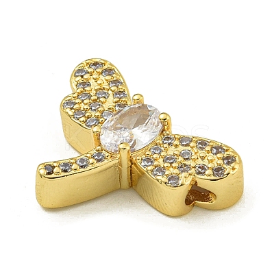 Rack Plating Brass Pave Cubic Zirconia Enamel Beads KK-U029-16G-1