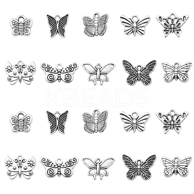 100Pcs 10 Styles Tibetan Style Zinc Alloy Pendants TIBEP-CJ0002-91-1