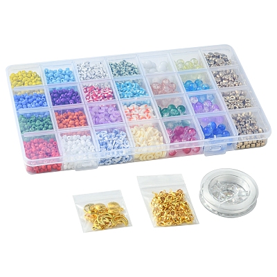 DIY Alloy & Polymer Clay & Glass Earring/Bracelets Jewelry Making Kits DIY-FS0007-29-1