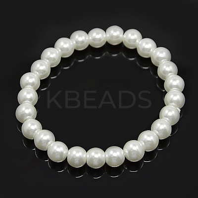 Stretchy Glass Pearl Bracelets BJEW-D068-8mm-12-1