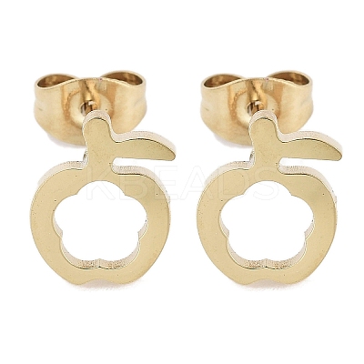 PVD Vacuum Plating 304 Stainless Steel Stud Earrings for Women EJEW-A048-17G-1