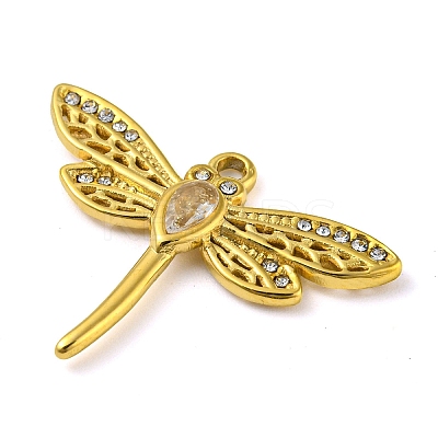 Ion Plating(IP) Real 18K Gold Plated 304 Stainless Steel Rhinestone Pendants STAS-P341-06G-01-1