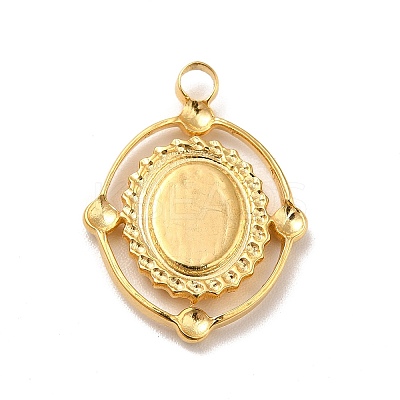 Ion Plating(IP) 304 Stainless Steel Pendant Cabochon Settings STAS-I197-005G-1