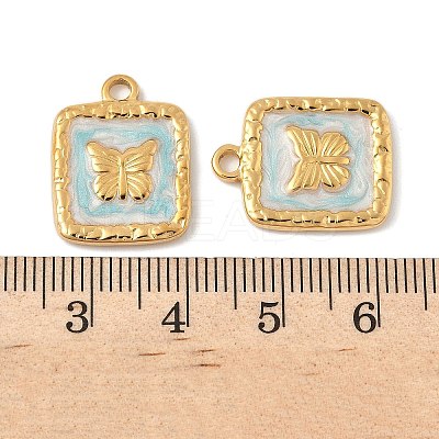 304 Stainless Steel Enamel Pendants STAS-U057-18G-1