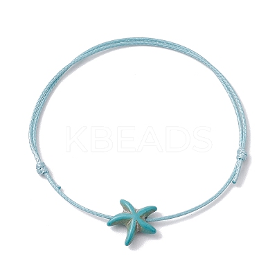 2Pcs 2 Styles Waxed Polyester Braided Bead Bracelets BJEW-JB11106-1