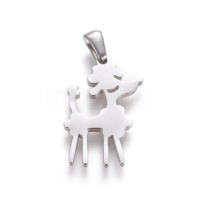 Tarnish Resistant 304 Stainless Steel Puppy Pendants STAS-F219-06P-1