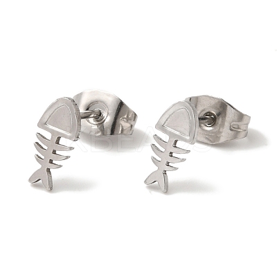 Non-Tarnish 304 Stainless Steel Stud Earrings for Women EJEW-Z066-09P-1