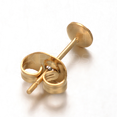 Ion Plating(IP) 304 Stainless Steel Stud Earring Findings X-STAS-F075-40-1
