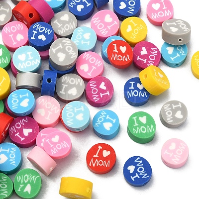 100Pcs 10 Colors Handmade Polymer Clay Beads CLAY-YW0001-64-1