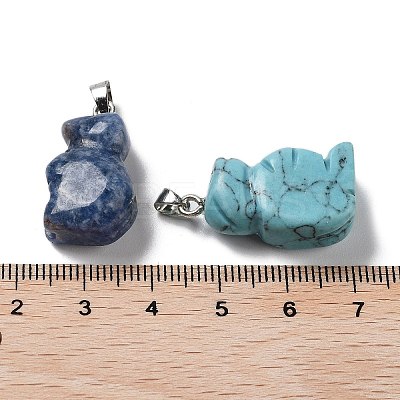 Natural & Synthetic Mixed Gemstone Pendants G-B068-01P-1